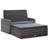 Unfade Memory Outdoor Sofa Furniture Rattan with Footrest and Cushion,2 Piece Garden Lounge Set,Outdoor Patio Sofa…