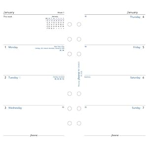 Filofax Personal Organisers Week to View Diary Refill Date Pages 2018