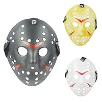 IronBuddy 3Pcs Jason Hockey Mask Costume Mask Prop for Cosplay Masquerade Party Halloween Decorations Dress Up