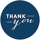 Andaz Press Circle Labels, Chic Style, Thank You, Navy Blue, 40-Pack 2-Inch Thank You Stickers Blue