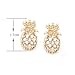 Zealmer Women Gold Plated Pineapple Stud Earrings