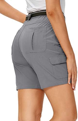 Ladies' mountaineering shorts with pockets, stretchy and quick-drying material, priced at $19.99.
