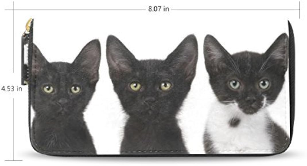 Amazon Usaki ユサキ レディース おしゃれ メンズ ファスナー 財布 かわいい 面白い 黒猫 ブラックキャット ネコ 猫柄 キャット Q29 お札 小銭 カード 12枚入れ 大容量 長財布 入学式 卒業式 誕生日 猫の日 プレゼント 財布