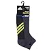 adidas Men's Superlite Stripe Low Cut Socks (3-Pair), Dark Grey/Shock Slime Green/Black, Large