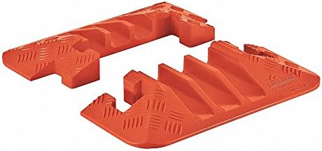 Hinged 3-Channel Cable Protector End Cap, Orange, 15-19/32"