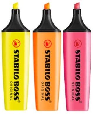 Stabilo Boss 3 Assorted Fluorescent Markers