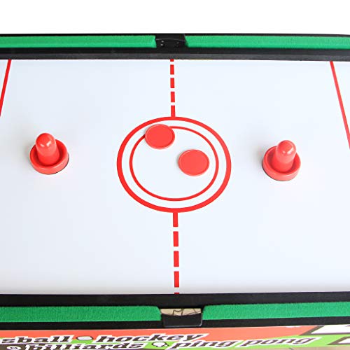 AIPINQI 31.5 Inch 4 in 1 Steady Multi Games Table, Mini Pool Table, Foosball Football Table, Air Hockey Table, Table Tennis Table Ping Pong Table, Kids Adult