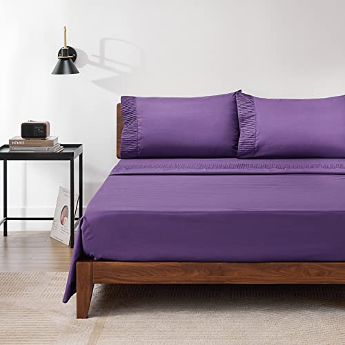 Bedsure Purple Sheets Queen Size Soft 1800 Bed Sheets Sets for Queen