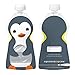 Squooshi Reusable Food Pouch | Penguin 6 Pack | Refillable Squeeze Pouches for Kids of All Ages