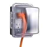 Taymac MM710C Single-Gang Weatherproof Outlet Cover Receptable Protector, 4 3/4-Inches Deep, Clear Finish