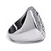 ELFASIO Stainless Steel Ring Mens Boys Egyptian Eye of Ra Horus Udjat Silver Tone Jewelry, Size 7-13
