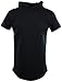 Mens Tall Long T Shirts and Hoodies with Zippers and Designs (Many Styles to Choose from) (L, 574-BLACK)