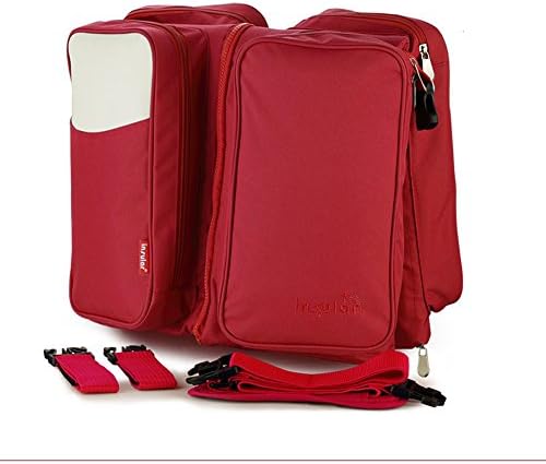 Fumeepro 3 in 1 Nappy Bag Changing Station Travel Bassinet Baby Diaper Bag Bub Infant Carrycot, Foldable Baby Bed for Bady Toddler Red