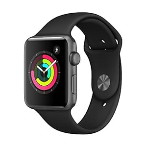Apple Watch Series 3 [GPS 42mm] Smart Watch w/Space Gray Aluminum Case & Black Sport Band. Fitness & Activity Tracker…