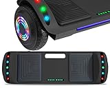 NHT Latest Generation Electric Hoverboard Build-in Bluetooth Speaker Electric Self Balancing Scooter Hover Board with LED Lights Safety Certified (Solid Black) (Solid Black)