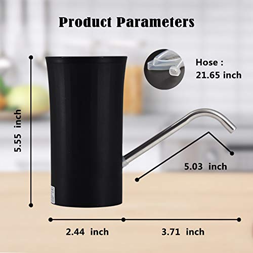 Water Bottle Pump for 5 Gallon Bottle, USB Charging with Automatic Shut Off Function