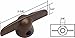 CRL Copper T-Crank Window Handle with 3/8; Spline Size for Pella H3813