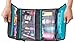 Premium Compartments Sea-Breeze Hanging Toiletry Bag (Black with Aqua Zippers and Mesh Pocket)