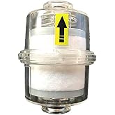 KF25/KF40 Oil Mist Filter for Vacuum Pump Exhaust | For Rotary Vane Vacuum Pumps. 95%+ Filtration Efficiency. Transparent Housing. Reduces Oil Mist &amp; Fumes