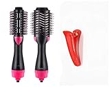 Hot Air Brush, One Step Hair Dryer 3-in-1 Salon Negative Ion Hair Straightener & Curly Hair Comb +Extra Gift Clip Hair Straightener Curler Brush for All Hairstyle