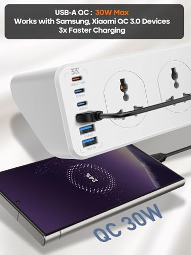 LDNIO Power Strip 10 Outlet | 6 USB Ports 32W PD Fast Charging | Surge Protector | 2M Heavy Duty Extension Cord | UAE Compatible EU UK US Plug | Home Office Power Board