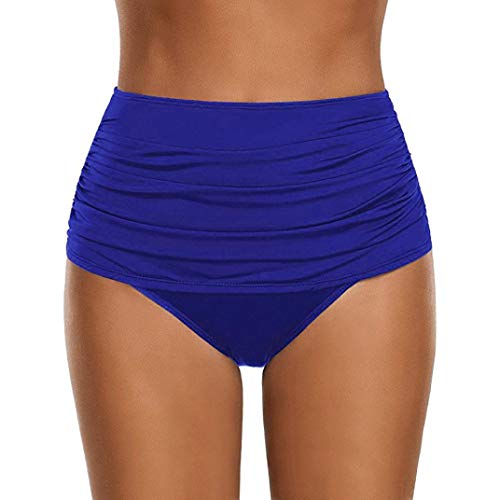 Clearance!!! Hongxin Women Swimming Pants Shorts High Waisted Swim Bottom Ruched Bikini Tankini Swimsuit Briefs Plus Size (Blue, XL)