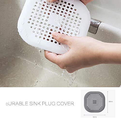 NOTSEK Shower Drain Covers, Silicone Tube Drain Hair Catcher Stopper with Sucker for Bathroom Kitchen, Rubber Bathtub Sink Strainer Plug Filter Trap Home Drain Protectors (Grey) - Thumbnail 6