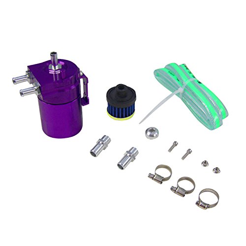 Primecooling Baffled Billet Aluminum Oil Catch Tank Can Reservoir Tank Universal ( Purple )