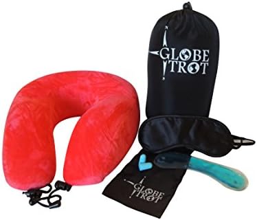 Memory Foam Travel Neck Pillow- BONUS Eye Mask With Gel and Ear plugs!! Including convenient carrying case