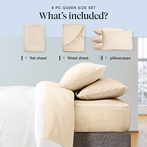 6 PC California King Sheet Set, Rayon Made from Bamboo Bed