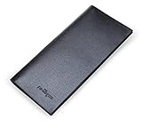 Black 0.5cm Soft Leather Durable Slim Wallets Long Bifold Multi-Card Wallet (Black)