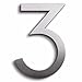 Modern House Number Aluminum Modern Font Number Three