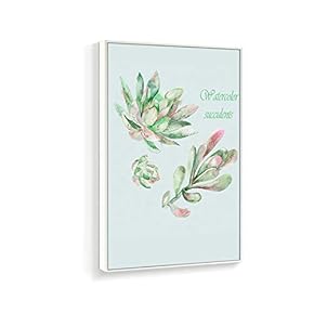 Framed Canvas Home Artwork Decoration Succulent Plant Canvas Wall Art for Living Room, Bedroom - 16x24 inches