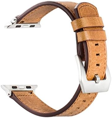 Apple Watch Band -Cowhide Genuine Leather Replacement Strap for Apple Watch/iwatch (Brown -38mm)