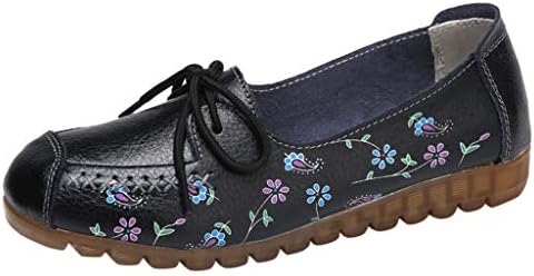 Dunacifa Women Casual Shoes Floral Soft Bottom Outdoor Flat Lightweight Peas Boat Shoes Loafers Shoes
