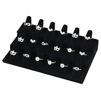 Bocar Black Velvet Finger Ring Display Showcase Organizer Holder Jewelry Storage Counter (18JZZ)