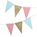Ling's moment Paper Pennant Banner Triangle GarlandGlitter Gold Pink Blue Flag Banner for Gender Reveal, Wedding, Baby Nursery, Bridal Shower, Birthday, Event & Party Supplies, 15pcs
