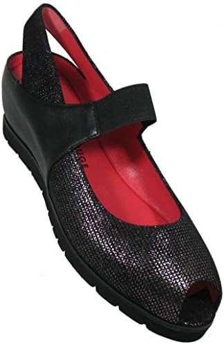Pas De Rouge Women's 'Silvia' in The Black Mini Print Leather