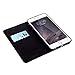 Nouske iPhone 6/6S Flip Folio Wallet Stand up Credit Card Holder Leather Case Cover Holster/Magnetic Closure/TPU bumper/360 Full Body Protection, Black