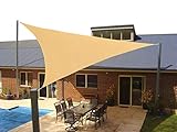 Coconut Heavy Duty Sun Shade Sail Triangle 12 X 12 X 12 Ft UV Block Canopy Shelter for Outdoor Patio Garden Backyard Deck Sand Color 5 Years Warranty, Sand-12