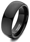 Shuremaster 4mm 6mm 8mm Tungsten Wedding Band Ring for Men Women Black/Gold/Rose Gold Domed High Polish Comfort Fit 4-13
