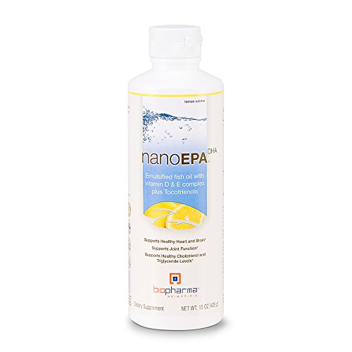 BioPharma Scientific NanoEPA-DHATM Fish Oil with Vitamin D & E Complex, Lemon Creme, 15 Ounce