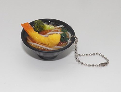 2" Cute Udon Ramen Noodle Soup Bowl Charm Key Chain ~Shrimp and Broccoli~ #2