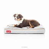 Brindle Soft Shredded Memory Foam Dog Bed with Removable Washable Cover, 28" x 18", Stone