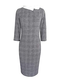 VFSHOW Vestido de oficina para mujer, con solapa de colores