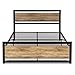 Amooly Queen Metal Bed Frame with Wood Headboard Platform Bed Frame/Strong Slat Support/Easy Assembly/Box Spring Optional