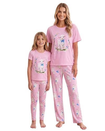MyFav Mommy and Me Pajamas Pink Sleepwear Family Matching Short… at Amazon