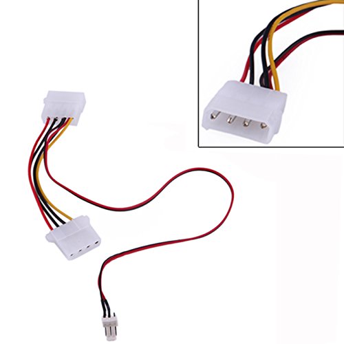 HDE 4-Pin Molex to 3-Pin ATX Replacement PC Computer Power Fan Cable