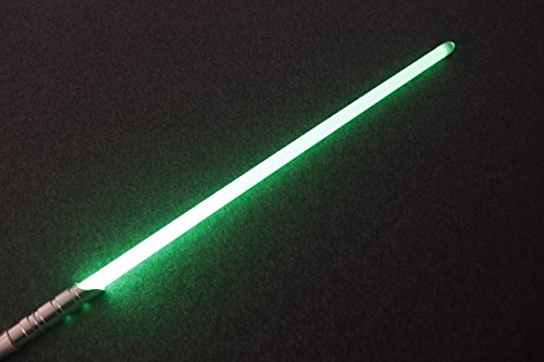 YDD LED Light Saber Force FX Lightsaber with Sound and Light, Metal Hilt, Star Wars Toy for Kids (Silver Hilt Green Blade)