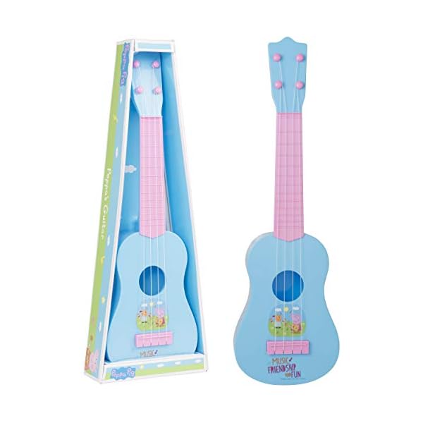 Peppa-Pig-Acoustic-Guitar-Great-Kids-Music-Toy-for-Boys-Girls-Ages-3 Peppa Pig Acoustic Guitar | Musical Toy Instruments For Kids | Peppa Pig Acoustic Toy Guitar With 4 Strings | Kids…